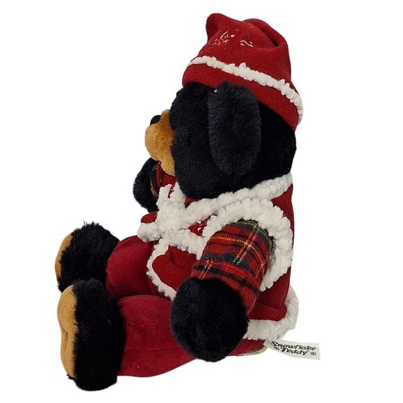 Dan Dee Snowflake Teddy Bear Vest Plaid Christmas Stuffed Animal 2007 13.5" - Picture 6 of 8